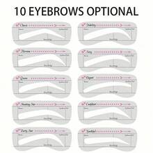 10件套精准定位眉形模板，与一步式眉形模板套装紧密连接，专业便携式眉形塑造模板，价格实惠，情人节礼物，廉价商品，旅行必备，旅行好物，房间装饰，情人节礼物，便宜货，房间装饰，1美元商品，度假必备，女士礼物，卧室装饰，情人节，99美分