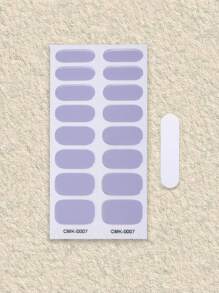 Semi-uitgeharde gelnagelstrips, paars, 16 stuks gelnagelfolie, stickers, UV-licht vereist, salonkwaliteit, langdurig, nieuwe Franse gelnagelstickers, geen UV-waterdichte nageloliefilm, grensoverschrijdende nagelstickers zonder licht
