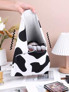 3/2/1 件自粘魔术布化妆包，奶牛图案包裹猫布，化妆包，清洁相机布，相机收纳，魔术布摄影镜头收纳自粘布，多用途，随心所欲，腕托，杯套，化妆包，粘性强，面料柔软，即使剧烈摇晃也不会脱落。防刮擦防撞，适用于旅行收纳、通勤、户外等