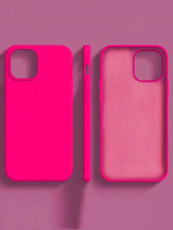 1 pieza Funda para teléfono móvil con carga inalámbrica de lujo y color fluorescente compatible con 16, 15, 14, 13, 12, 11 Pro Max Plus | Silicona líquida | Protección ultra delgada a prueba de golpes | Teléfono móvil