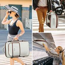 VANCROPAK Expandable Personal Item Travel Backpack For Women, 40L Airline‑Approved Carry On Underseat Bag With Luggage Sleeve, Lightweight Water‑Resistant Weekender Backpack For Business Trips, College Students, Moms, Summer Vacation, Back To School & Holiday Gift, Beige