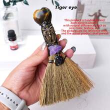 1pc Crystal Heart Shape Magic Broom Natural Amethyst Quartz Stone Craft Witch Broomstick Divination Cleansing Home Decoration Christmas Gift - Heart Broom - View 12