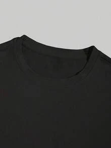Black/White Short Sleeve T-Shirt With Blue Oval "Culver's" And "BUTTER BURGERS & FROZEN CUSTARD" Print Men's Over Size Cotton 100% 180g Tee Comfortable Breathable Spring/Summer Short Sleeved O-Neck Women's Casual Printed Knitted Tops Customs Stockpiling - Black - View 4