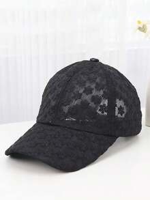 1 pezzo Berretto da baseball in pizzo floreale traforato da donna, cappello di moda per protezione solare, adatto per primavera/estate