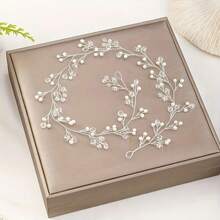 1pc Plant Elegant Glass Headband, Bridal Wedding Hair Accessory, Suitable For All Seasons