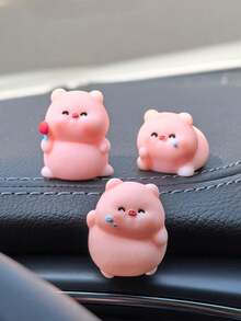 2pcs/3pcs Car Interior Cute Little Pig Ornaments, Center Console, Instrument Panel, Rearview Mirror And Other Small Pig Ornaments Decoration - one-size - View 9