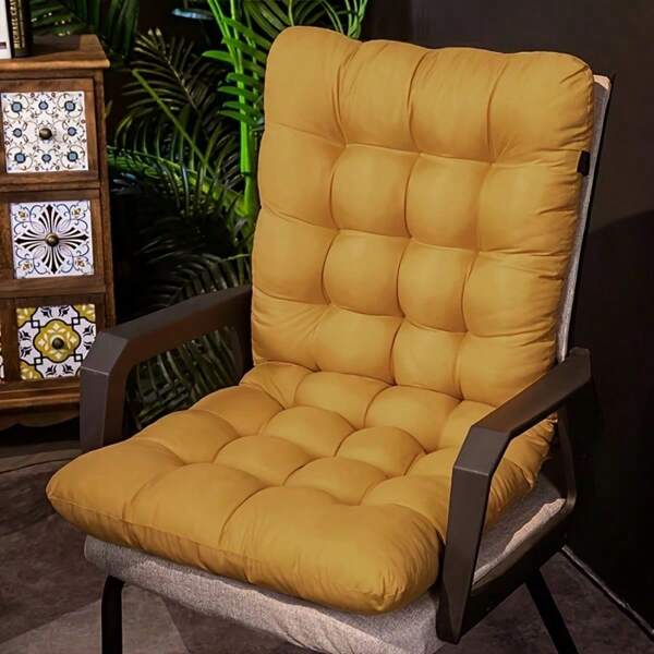 1pc Vintage-Style Polyester Outdoor Seat Cushion - Hand Washable, Ideal For Elderly, Office, Camping, Patio, And Dining Table Seating - Plush Fabric Pad In Teal And Yellow, Patio Seating|Vintage Cushion|Hand Washable Fabric, Outdoor Chair Cushions Home Decor Bedroom Decor Room Decor Aesthetic Room Decoration Stuff Living Room Decor Office Chair