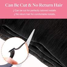 real me. Genius Weft Hair Extensions Human Hair Sew In Hair Extensions Remy Natural Black Hand Tied Weft Hair Extensions Straight Hair For Women 50g - SNatural - View 5