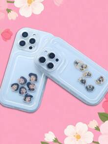 Personalized Shell Pattern Shaker Phone Case With Face Photo & Heart Charms-Fun Birthday Gift Compatible With IPhone Users, Family And Friends,Shaker Phone Case With Shaking Charms, Custom Family Photo, Custom Dad/Mom/Youth Face16 15 14 13 12 11 Pro Max,2025phonecase