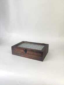 1 Piece Wooden Antique Home Decor Storage Box, Cosmetic And Sundry Storage Cabinet For Women Storage Organizer Travel Essentials Gift Back To School - Coffee Brown - View 5