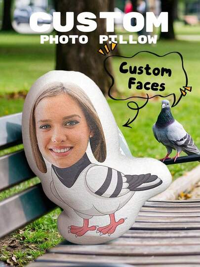 Customized Pillow - Unique Humanoid Cushion With Personalized Face, Polyester Fiber, Knitted Mixed Color - Ideal Couple Gift, Decorative Pillow, Suitable For Father's Day, Mother's Day, Halloween, Christmas, Christmas Eve, Valentine's Day, Birthdays, Personalized Anniversaries, Thanksgiving