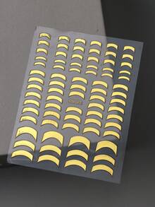 2pcs Gold Silver French Tips Nail Art Stickers Metal Mirror Stripe Line Nail Sticker Set Self Adhesive Tape Decals Manicure Decorations Nails Nail Supplies - Multicolor - View 7
