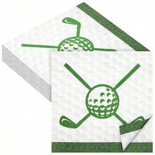20 Pieces/40 Pieces/60 Pieces/Set, Golf Inch Napkins Disposable Golf Cocktail Drink Paper Towel Golf Theme Party Decoration Sports Party Supplies, Birthday PartyGolf-Themed Paper Cocktail Napkins - Disposable Golf Cocktail Beverage Napkins For Golf Theme Parties - Multicolor - View 1
