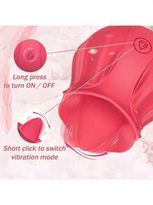 1pc Clitoral Licking Tongue Rose Sex Toy Vibrator Stimulator For Women, Vibrating Rose Adult Women Couples Sex Toys With 10 Modes, Female Mini Clitoris Nipple Vibrator For Woman Her Pleasure - Clitoris Vagina Pussy Pump Tongue Vibrators For Women Quick Sexual Pleasure, Female Couple Sex Toy & Games