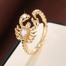 1pc Fashionable Scorpion Open Design Cubic Zirconia Ring For Women