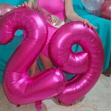 2pcs 40-Inch Magenta Color Number Foil Balloon, Extra Large 0-9 Digits Balloon Suitable For Birthday Party, Wedding, Anniversary, Valentine's Day, Christmas, New Year Decor And Photography Backdrop - Hot Pink - View 12