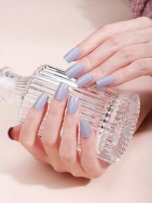 Semi-uitgeharde gelnagelstrips, paars, 16 stuks gelnagelfolie, stickers, UV-licht vereist, salonkwaliteit, langdurig, nieuwe Franse gelnagelstickers, geen UV-waterdichte nageloliefilm, grensoverschrijdende nagelstickers zonder licht