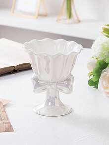 1 件 180ml 梦幻高端珠光陶瓷甜点杯，奢华可爱少女花瓣边缘和蝴蝶结设计冰淇淋杯、情侣杯、牛奶杯、茶杯，适合节日礼物、婚礼回礼 - 彩色 - 查看 14