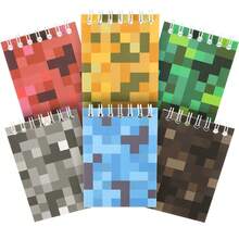 Set de 12 mini cuadernos con diseño de píxeles - Cuadernos de bolsillo vibrantes inspirados en juegos, blocs de notas espirales con fiesta de píxeles, mini cuadernos espirales - Multicolor - Ver 6