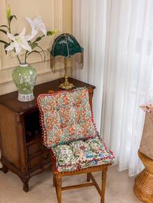 1pc Decorative Throw Pillow Or Cushion Cover, Mia Floral Embroidered Square Cushion, Suitable For Living Room, Sofa, Bedroom Home Decor Bedroom Decor Room Decor Aesthetic Room Decoration Stuff Living Room Decor Chair Office Chair Chair Cushion Seat Cushion Back To School School Supplies - Multicolor - View 3