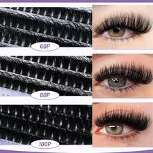 666PCS QUAFFLY Lashes D-Curl Fluffy Lash Extension Kit 60D+80D+100D Lash Clusters Eyelash Extension Kit 10-18mm Individual Cluster Lashes Extensions Kit With Lash Bond And Seal, Lash Remover ,Tweezers - 黑色 - 查看 4