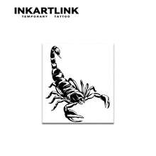 INKARTLINK 临时纹身 - 蝎子图案，逼真仿纹身贴纸，半永久防水防汗纹身贴纸，持续 1-2 周，无釉自然饰面，男女适用 - 黑色 - 查看 4