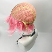 Pink Cosplay Wig Anime Synthetic Wig With Two Long Ponytails Dress Up Wig For Party - Pink - View 8