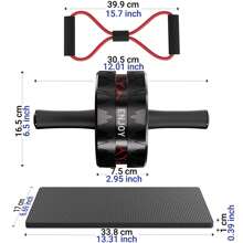 6IN1 Ab Roller Wheel, Ab Exercise Wheels Kit With Ab Roller, Resistance Bands, Knee Mat, Jump Rope, Push-Up Bar