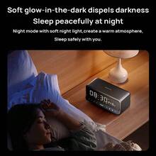 PHILIPS 時鐘鬧鐘藍牙音箱TAS3609 低音振膜 藍牙V5.3 全觸控介面 柔和夜光 雙喇叭立體聲 LED時鐘顯示 大容量電池 太空灰