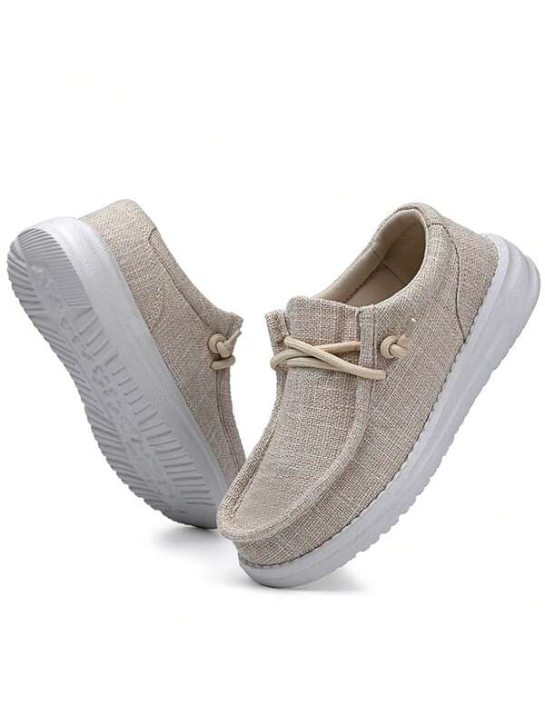Kinder-Loafer & Oxford-Schuhe, modische, lässige Slip-On Schuhe aus Leinen-Mesh, atmungsaktiv und vielseitig einsetzbare Slip-On Segeltuch Sneaker für Jungen und Mädchen