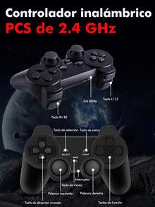 Consola de videojuegos,WTECH Consola de juegos retro con un par de controladores inalámbricos de 2,4 G con 2 mandos AK-73,memoria grande de 64 G, más de 20 000 juegos para elegir, salida 4K HD a TV, juego de juguetes navideños - Negro - Ver 8