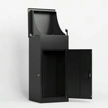 Caja de entrega de paquetes para exteriores con cerradura de 16,7"L * 16,8"W * 36,4"H, caja de entrega de paquetes de acero resistente con diseño antirrobo, resistente a la intemperie, buzón de paquetes ideal para porche, hogar u oficina (negro) - Multicolor - Ver 4