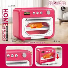 厨房电器玩具套装，包含咖啡机、搅拌机、搅拌器和烤面包机，具有逼真的灯光和声音，适合 4-8 岁儿童，洋红色 - 彩色 - 查看 23