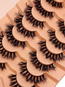 Asiteo 7 Pairs Luxury Fluffy Thick Dramatic Messy Faux Mink Eyelashes, Reusable, Soft & Comfortable - Russian Strip Lashes - View 3