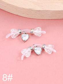 吊坠假乳头穿孔粉色心形假乳头环硅胶无痛假乳头环 Y2K 乳头环奶嘴心形 CZ 蝴蝶结身体穿孔首饰派对女士礼物 - 粉紅色和白色 - 查看 9