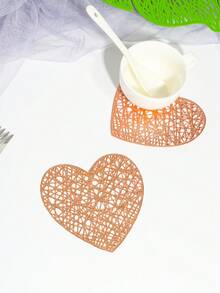 6pcs Hollow-Out PVC Anti-Slip Coasters, Easy To Clean & Wipe, Suitable For Dining Table, Holiday Banquet, Party, Bar Decoration - Multicolor - View 3