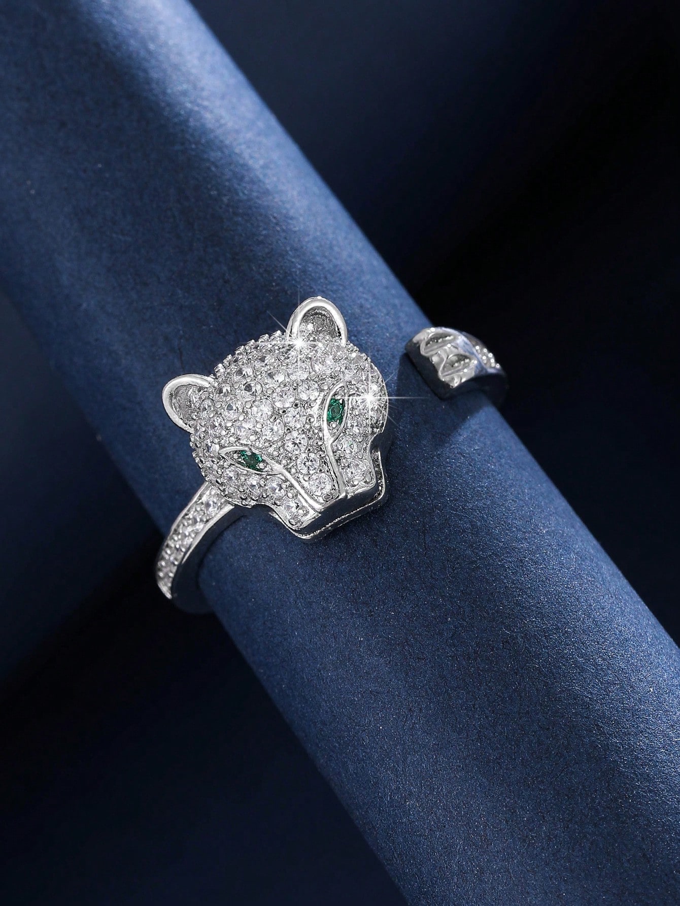 خاتم مفتوح، مطلي بالذهب عيار 18 قيراط منقوش بالزرك...