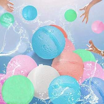 3/6/9/12pcs Reusable Silicone Water Balloons For Beach, Pool, Outdoor Activities - Quick Fill, Latex-Free, Summertime Water Balloon Fun