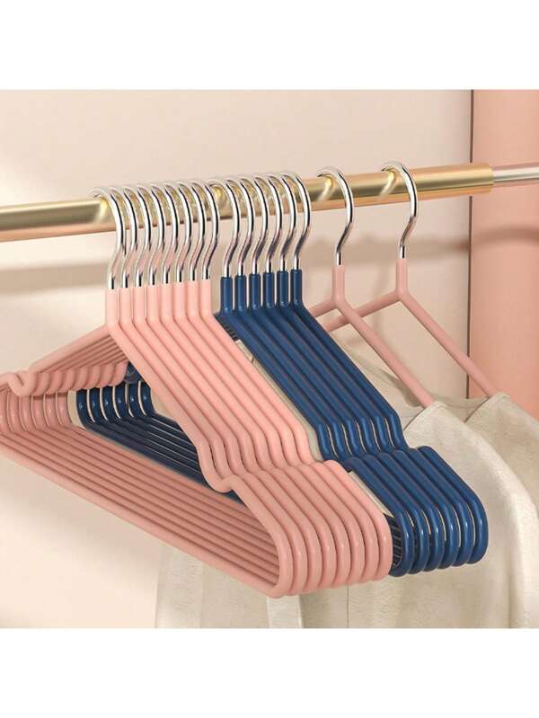 5pcs/Pack Stainless Steel No-Slip Adult Hangers, Home Wardrobe Closet Organizer, Suitable For Clothes/Bedroom/Decoration, Simple, Casual