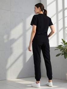 Uniforme Quirúrgico  Mujer Cómodo Alta Calidad Tela antifluidos Elastico Colorido Filipinas Set Dos Piezas Jareta - Azul Marino - Ver 2