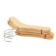 5pcs/2pcs Natural Wood Tone Clothes Hangers, Baby Newborn Wooden Hangers For Kids Pets, 24/27/30cm, Non-Marking Wardrobe Hanger For Nursery, Bedroom, Closet, Retail Store, Kindergarten, Dormitory, Minimalist Design Suitable For All Seasons