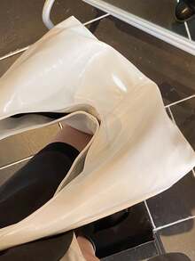 Dedoo 1件纯色新款PU个性化日常通勤手提包，简约托特包，单肩包，腋下包，带模块化信封袋和零钱包