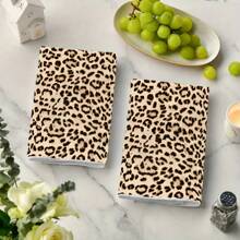 1pc/2pcs Leopard Print Towels Set, Soft & Absorbent Machine Washable Polyester Dishcloth, Perfect For Kitchen Decor, Cooking.Baking, Holiday Decor & Bathroomssentials, TableDecor, Kitchen Supplies, Home Decoration, New Home Bathroom Housewarming Gift, Kitchen Towels