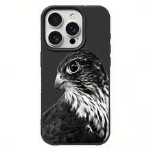 Ferocious Animal TPU Material 1pc Black Eagle Pattern Phone Case Compatible With Apple/ Phones Birthday Gift - Black - View 3