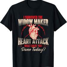 I Survived The Widow Maker - Heart Attack Survivor Recovery T-Shirt.Jpg - Black - View 1