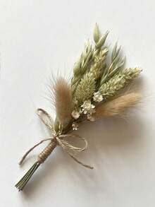 1/2/3/6/10pcs Decorative Mini Dried Babys Breath Flower Bouquet, Preserved Floral Suitable For Wedding, Home Decor, Autumn Decoration - Army Green - View 3