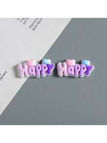 6pcs Cartoon Ombre Gradient Letter "HAPPY" Refrigerator Magnet Stickers, Decorative Adhesive Memo For Birthday Party, Wedding, Holiday, Office, Kitchen, Appliances