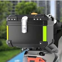 Universal Motorcycle Top Case, Waterproof And Dust-Proof Motorbike Trunk Tail Box With Stainless Steel Anti-Theft Lock For Storing Helmet Luggage - 黑色 - 查看 1