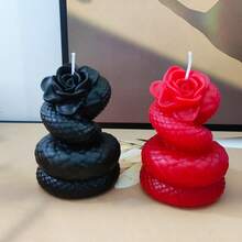 1pc Halloween Snake & Flower Design Scented Candle Ornament For Home Decor, No Candle Holder Included - Multicolor - View 8