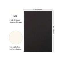 10/5/2/1 件 A5 黑色纸板空白笔记本，适合学生、办公用品、笔记记录、绘图 - 返校/毕业季礼物